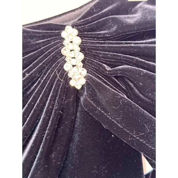 XScape Blouse Black Velvet Off the Shoulder Black Tie Romantic Evening Small - Picture 5 of 9